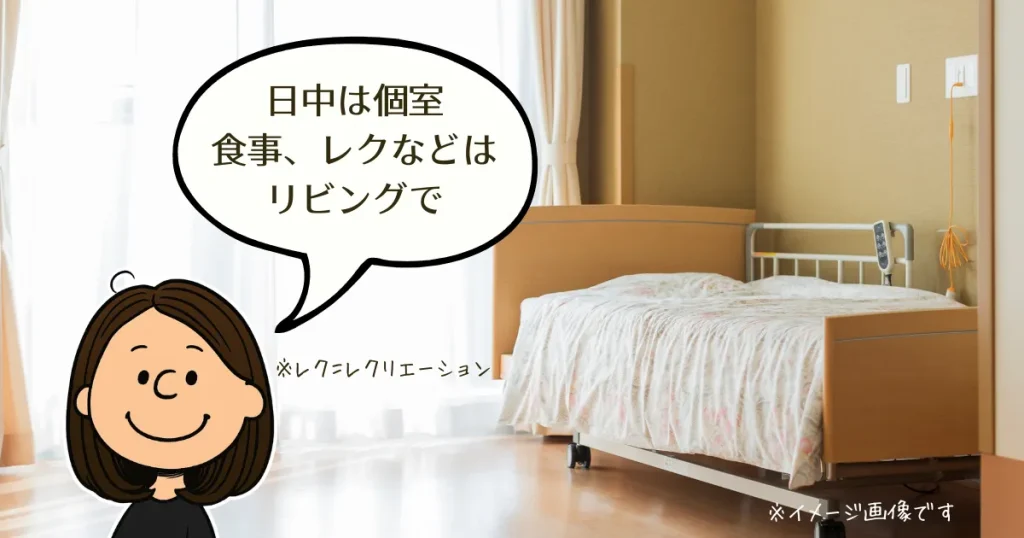 特養のユニット型居室のイメージ